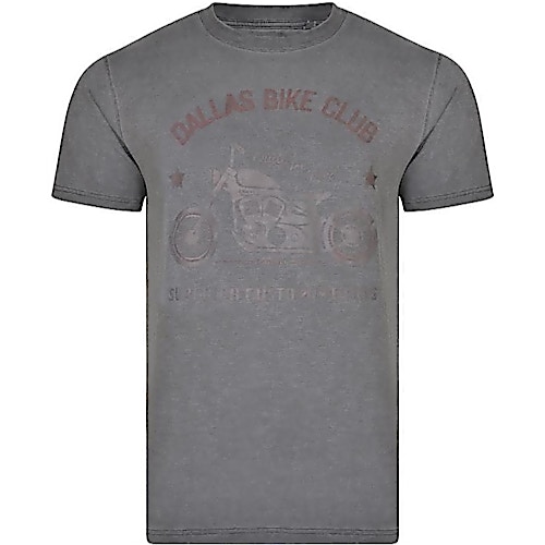 KAM Dallas Bike Club Printed T-Shirt Charcoal